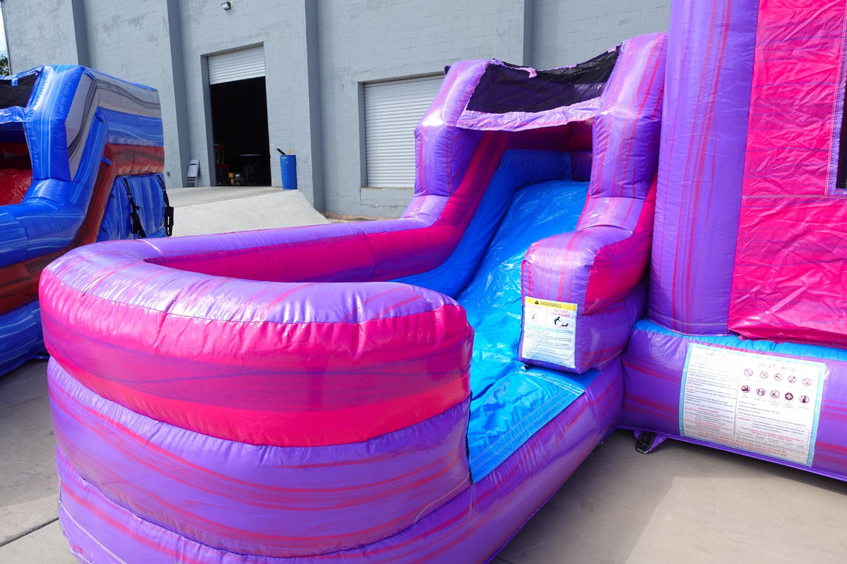 Cotton Candy Econo Duo Bounce & Slide Combo (Wet/Dry) - BounceWave Inflatable Sales