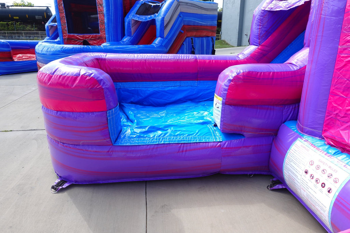 Cotton Candy Econo Duo Bounce & Slide Combo (Wet/Dry) - BounceWave Inflatable Sales