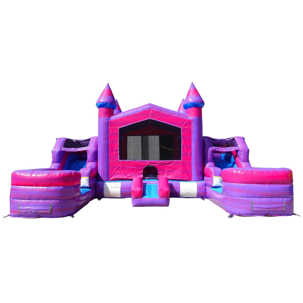 Cotton Candy Econo Duo Bounce & Slide Combo (Wet/Dry) - BounceWave Inflatable Sales