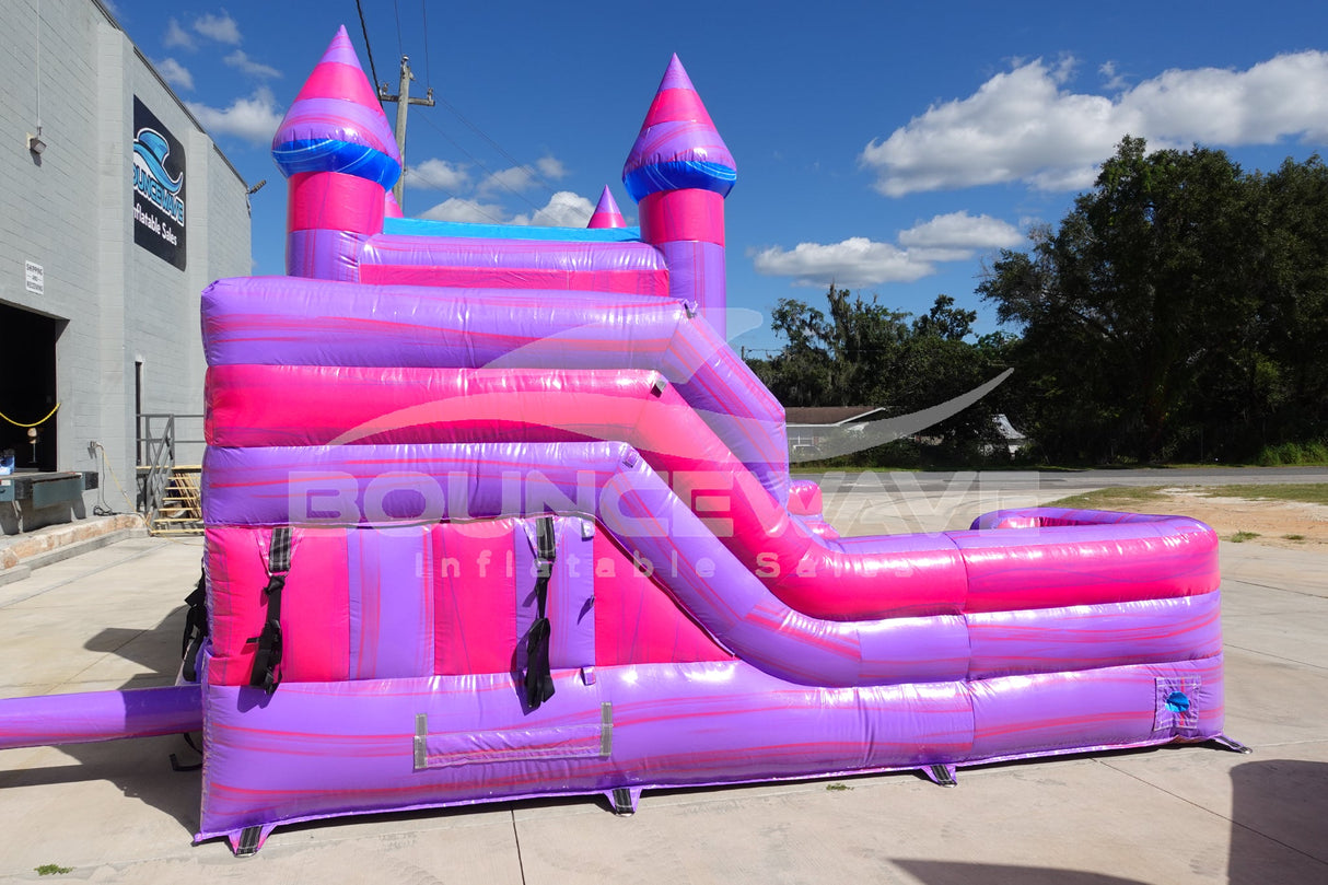Cotton Candy Econo Duo Bounce & Slide Combo (Wet/Dry) - BounceWave Inflatable Sales