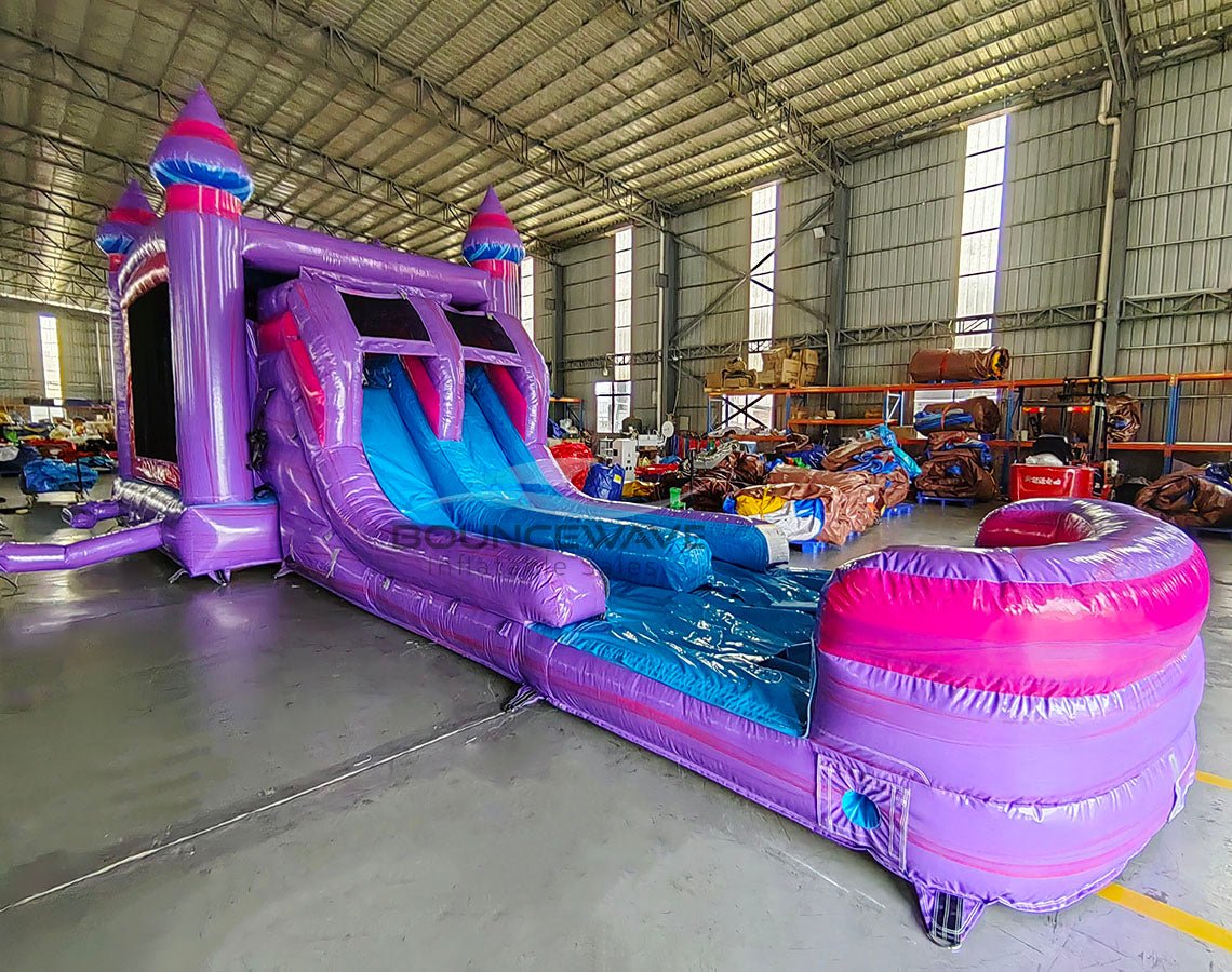 Cotton Candy Splash & Save Bounce House with Dual Lane Slide (Wet/Dry) - BounceWave Inflatable Sales