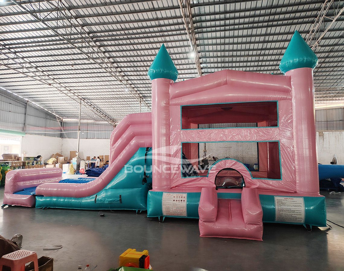 Dream Glitter Castle Dual Lane Bounce House with Slide (Wet/Dry) - BounceWave Inflatable Sales