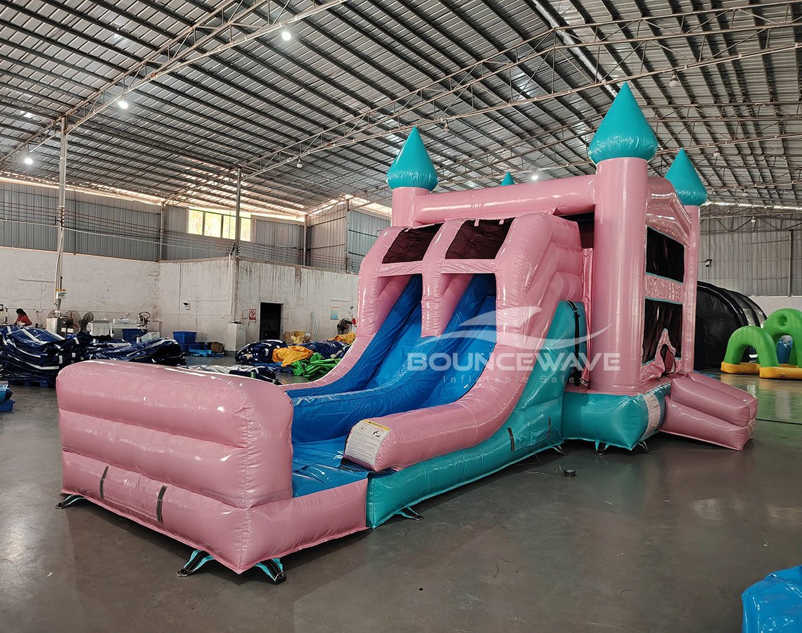 Dream Glitter Castle Dual Lane Bounce House with Slide (Wet/Dry) - BounceWave Inflatable Sales