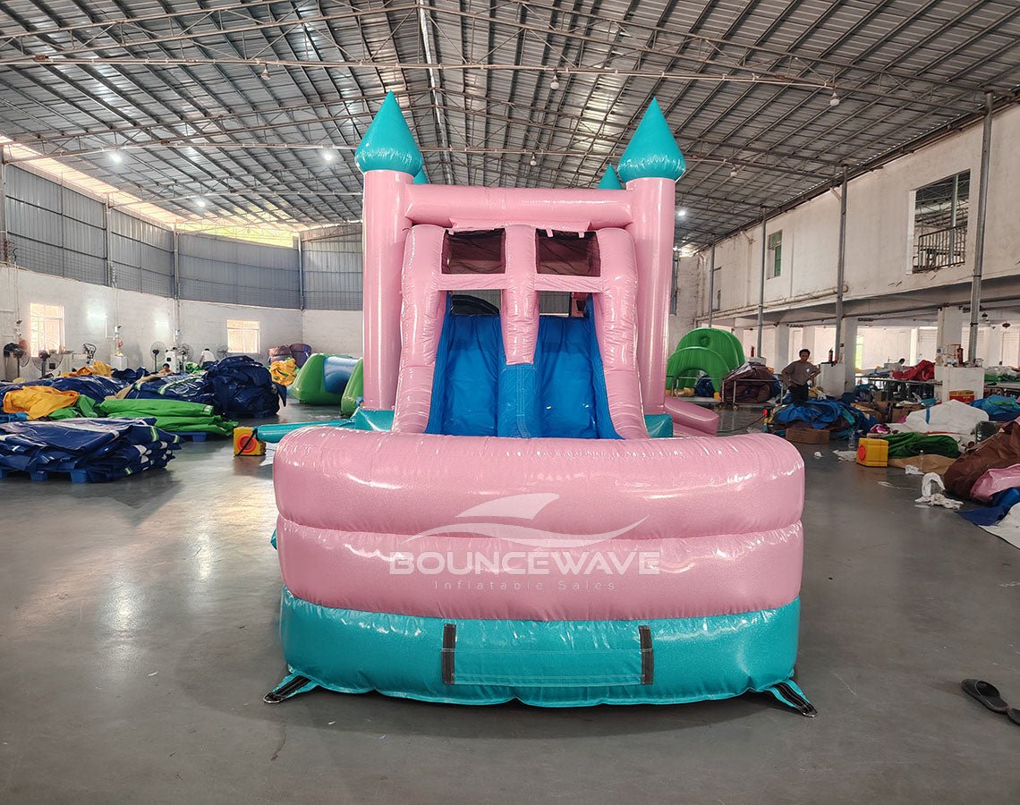 Dream Glitter Castle Dual Lane Bounce House with Slide (Wet/Dry) - BounceWave Inflatable Sales