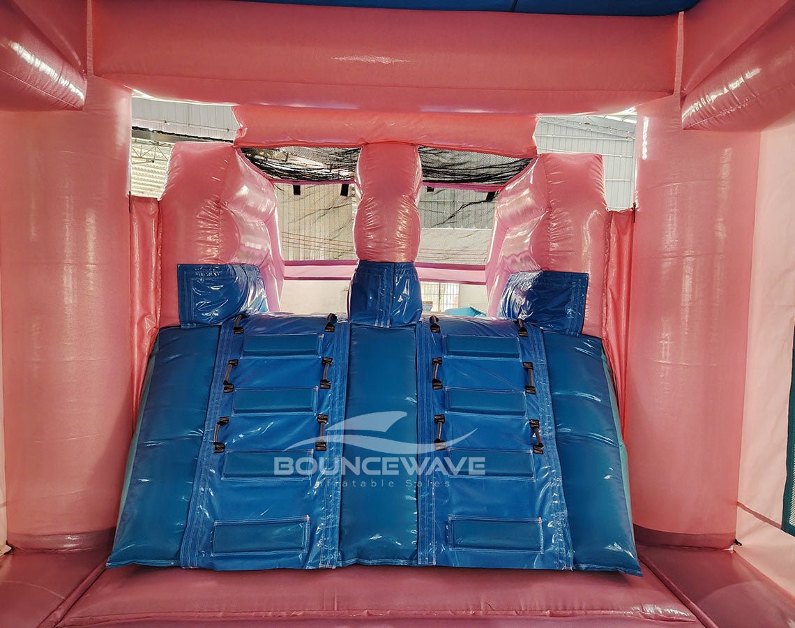 Dream Glitter Castle Dual Lane Bounce House with Slide (Wet/Dry) - BounceWave Inflatable Sales