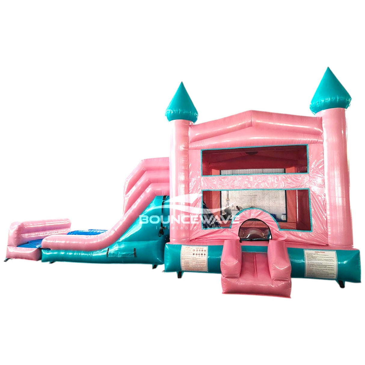 Dream Glitter Castle Dual Lane Bounce House with Slide (Wet/Dry) - BounceWave Inflatable Sales