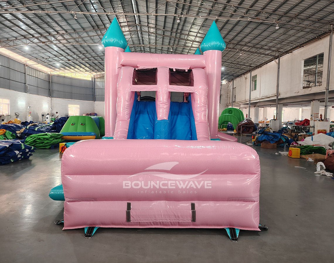 Dream Glitter Castle Dual Lane Bounce House with Slide (Wet/Dry) - BounceWave Inflatable Sales