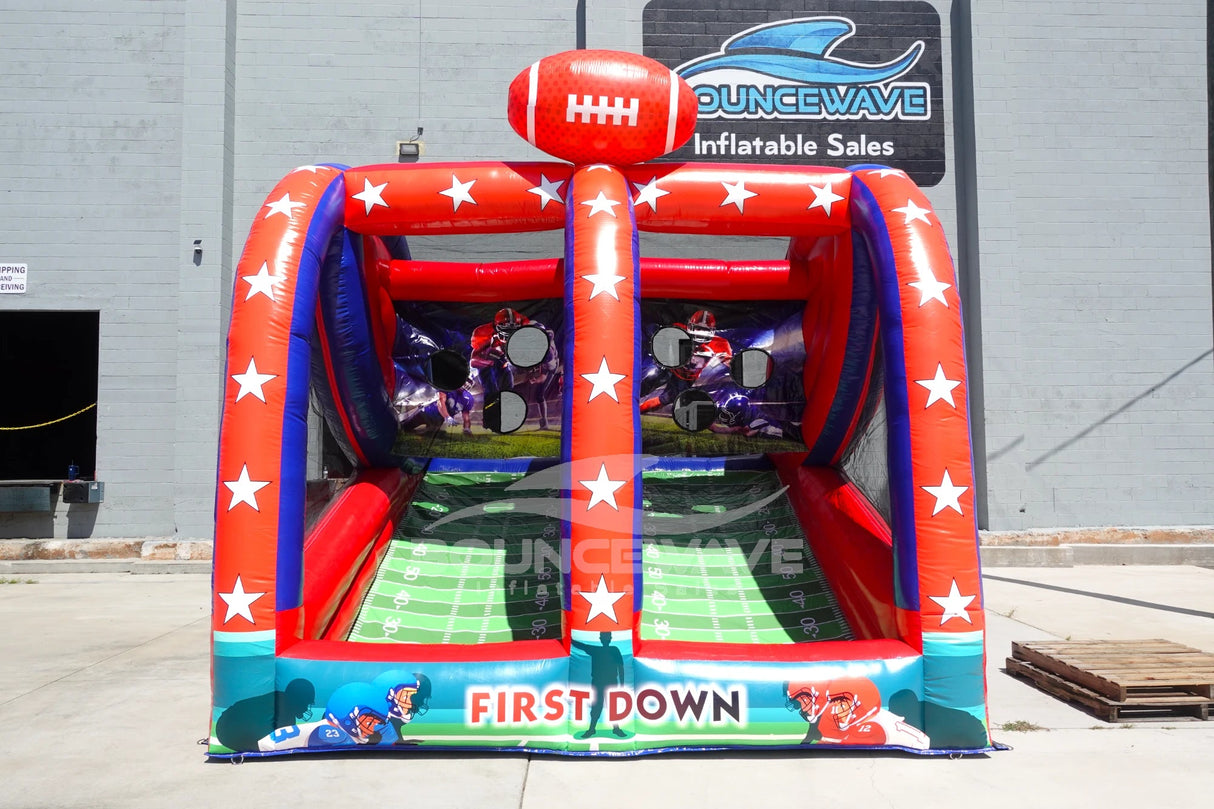 Dual Lane Football Toss Inflatable Game - BounceWave Inflatable Sales