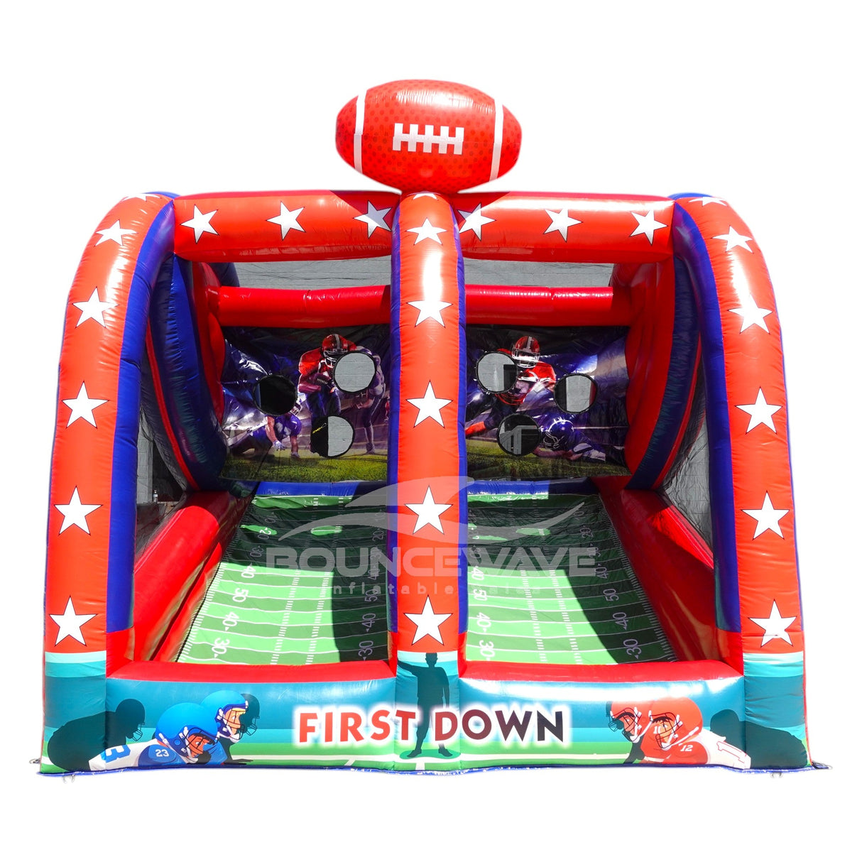 Dual Lane Football Toss Inflatable Game - BounceWave Inflatable Sales