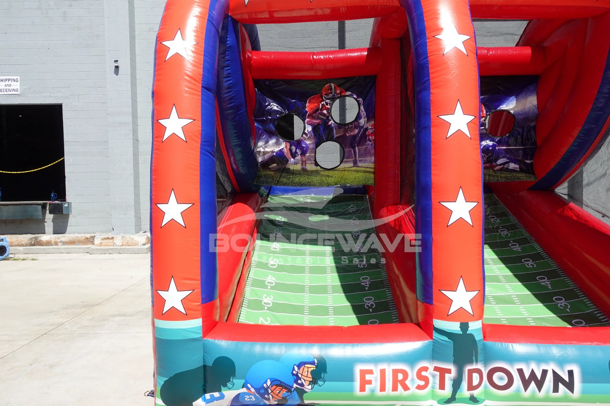 Dual Lane Football Toss Inflatable Game - BounceWave Inflatable Sales