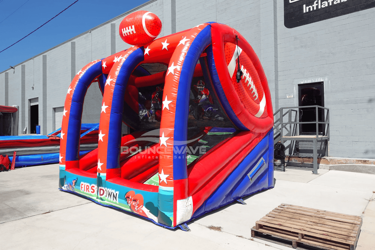 Dual Lane Football Toss Inflatable Game - BounceWave Inflatable Sales