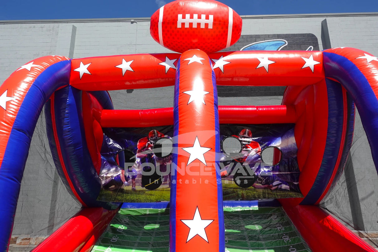 Dual Lane Football Toss Inflatable Game - BounceWave Inflatable Sales