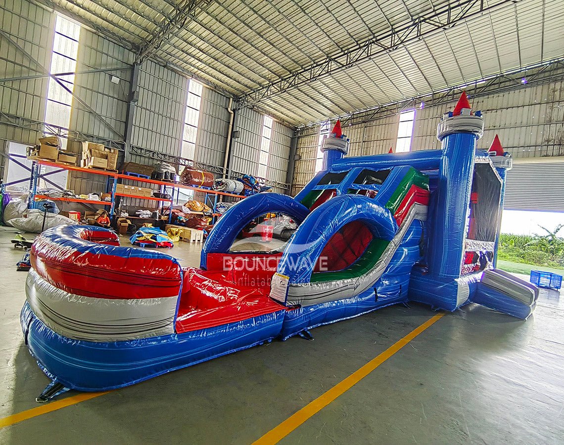 Euro Baja Dual Lane Commercial Inflatable Combo (Wet/Dry) - BounceWave Inflatable Sales