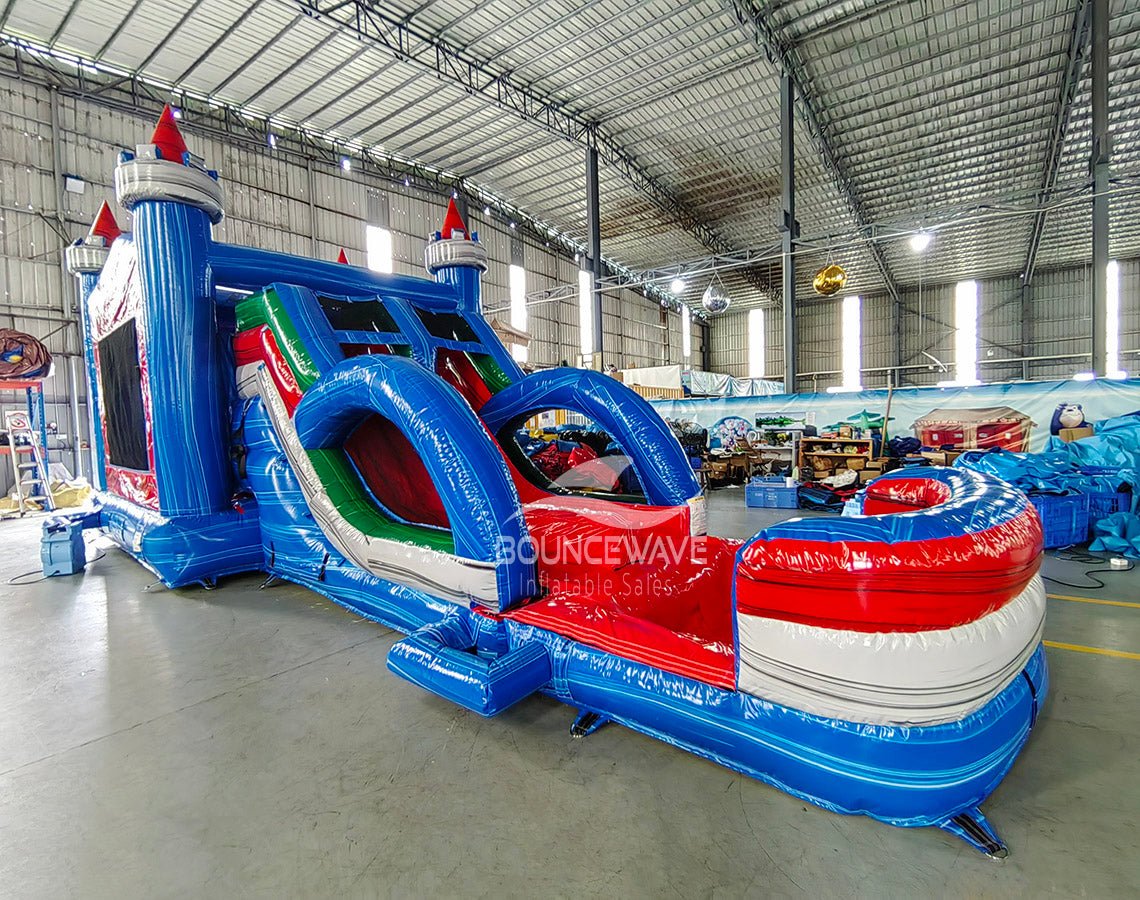 Euro Baja Dual Lane Commercial Inflatable Combo (Wet/Dry) - BounceWave Inflatable Sales