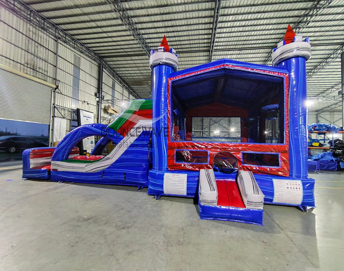 Euro Baja Dual Lane Commercial Inflatable Combo (Wet/Dry) - BounceWave Inflatable Sales