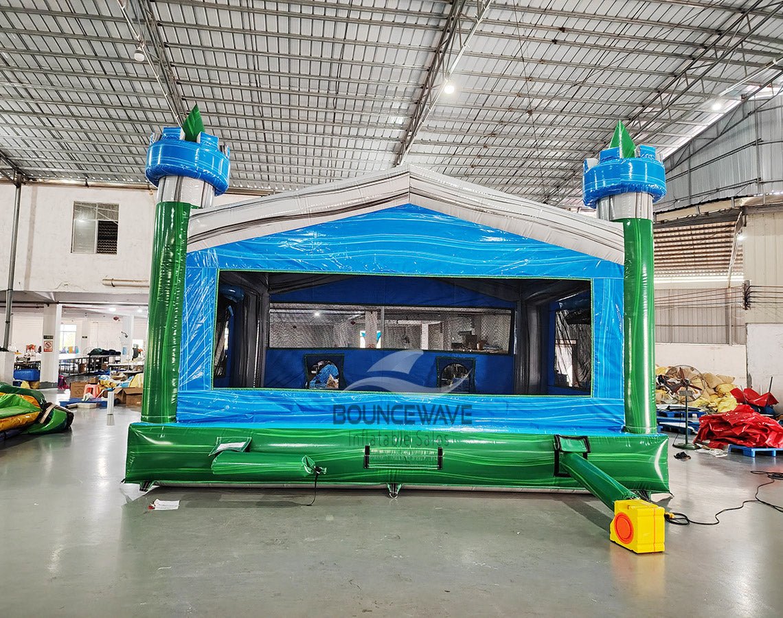 Euro Green Gush Castle XL Commercial Grade Bounce House - BounceWave Inflatable Sales