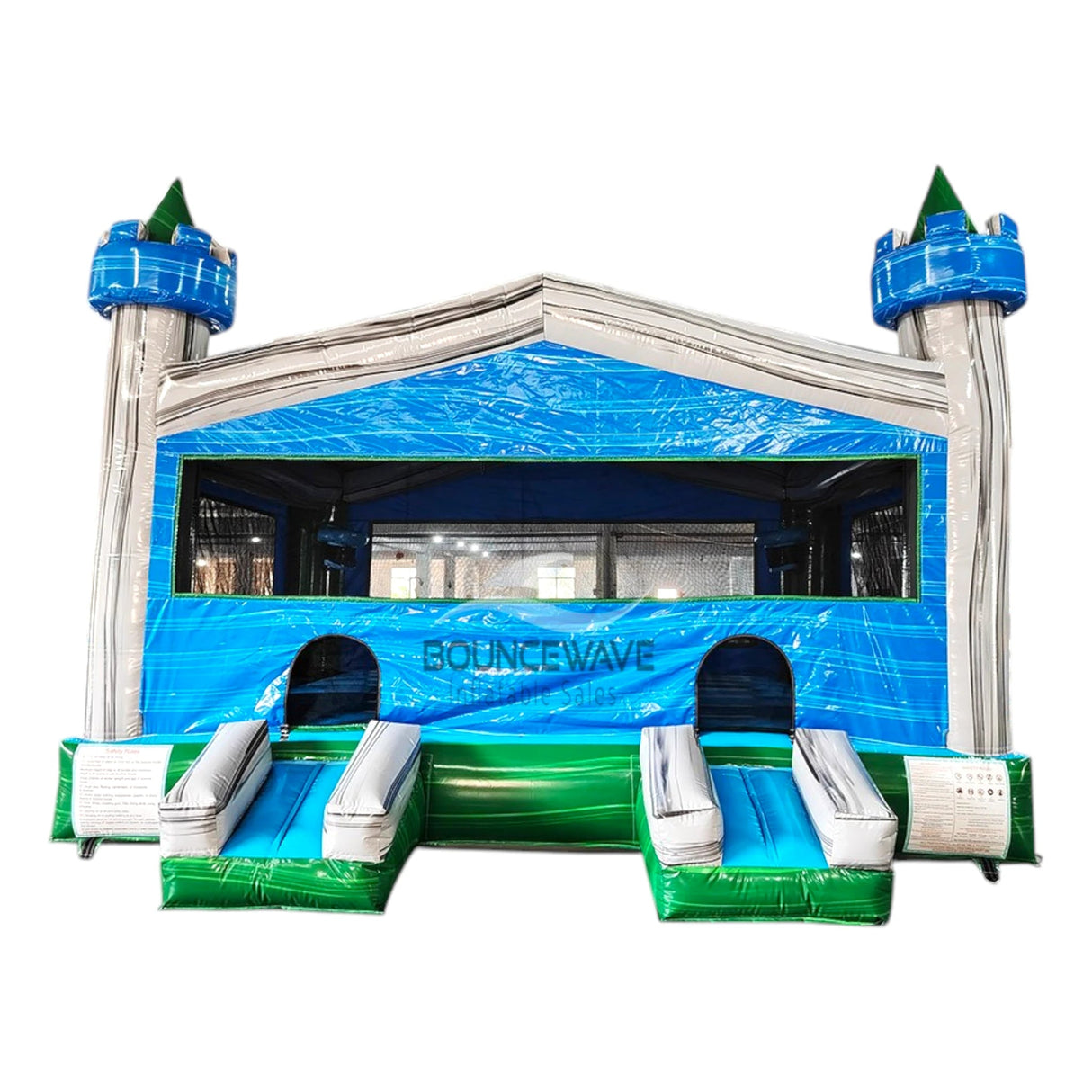 Euro Green Gush Castle XL Commercial Grade Bounce House - BounceWave Inflatable Sales