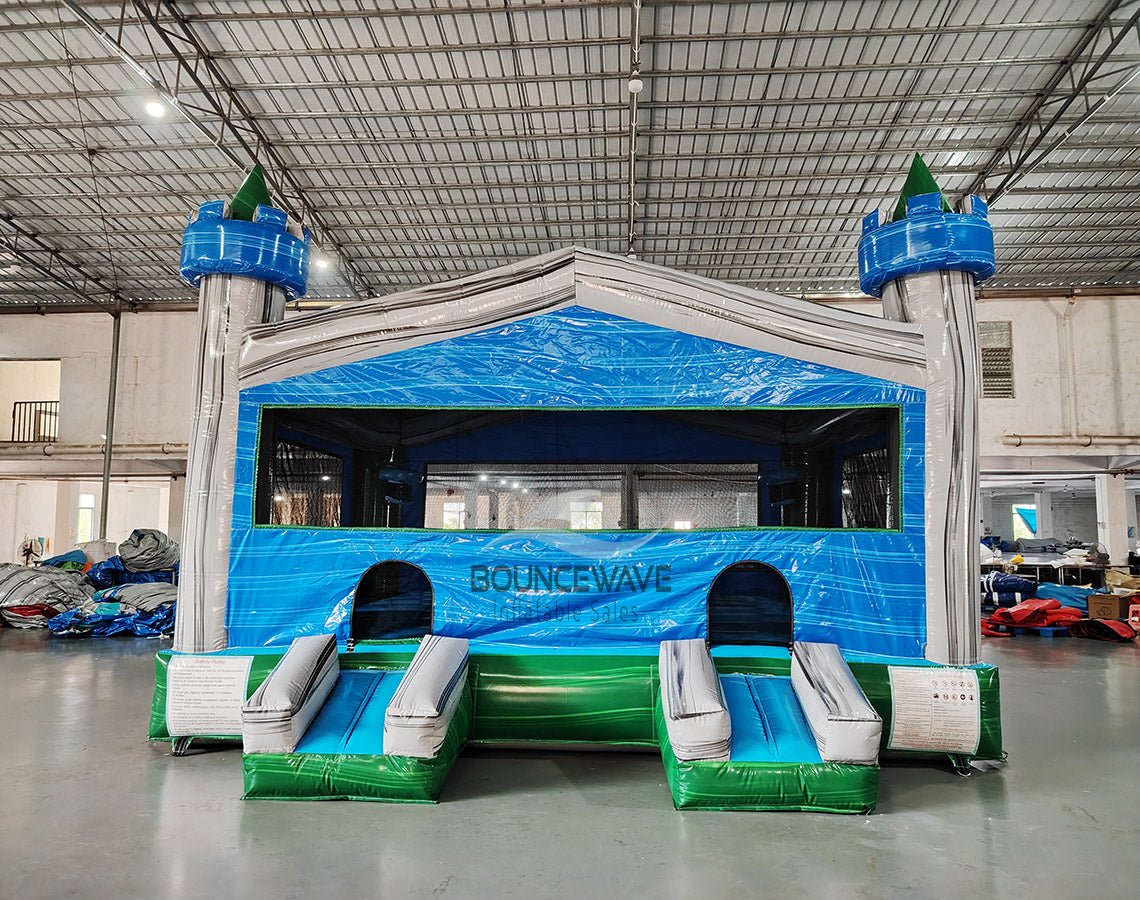 Euro Green Gush Castle XL Commercial Grade Bounce House - BounceWave Inflatable Sales