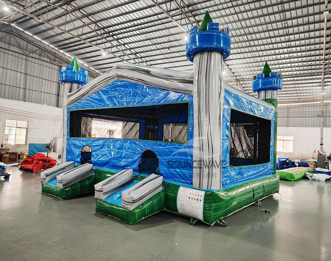 Euro Green Gush Castle XL Commercial Grade Bounce House - BounceWave Inflatable Sales