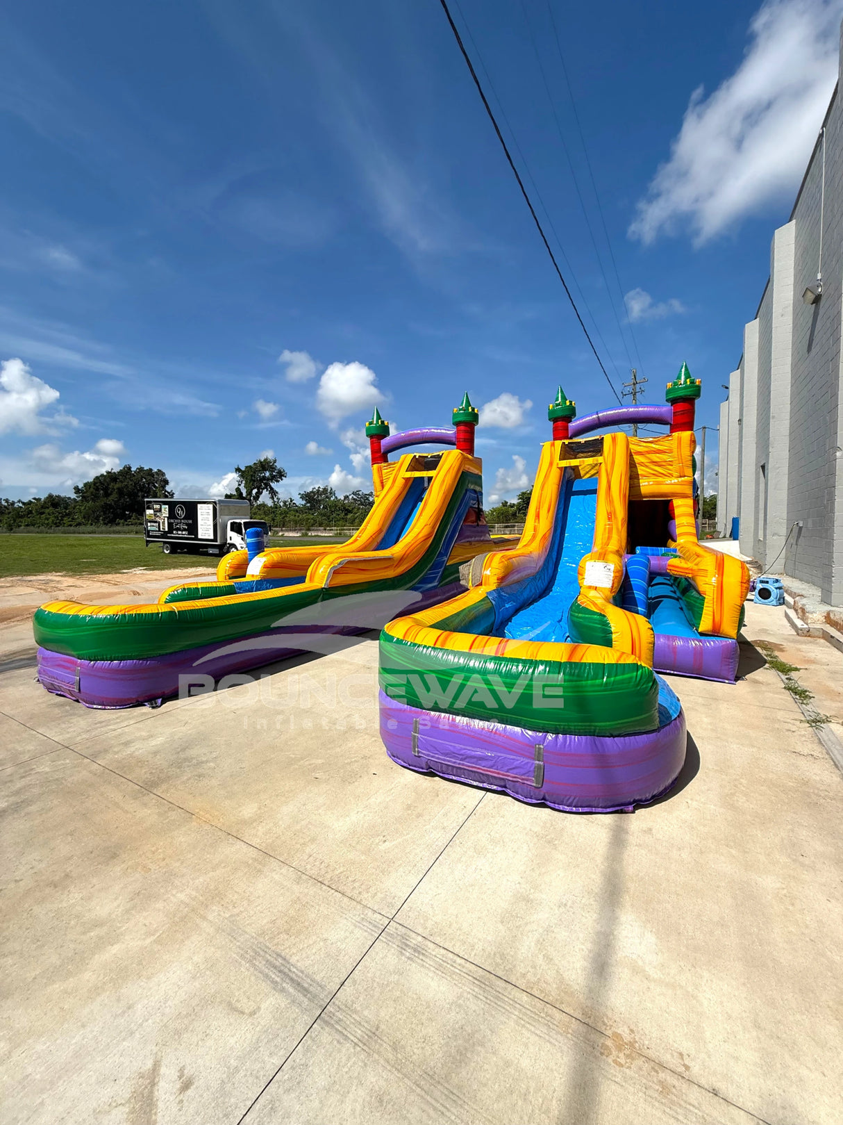 Euro Marble Double Dash Splash Inflatable Obstacle Course - BounceWave Inflatable Sales