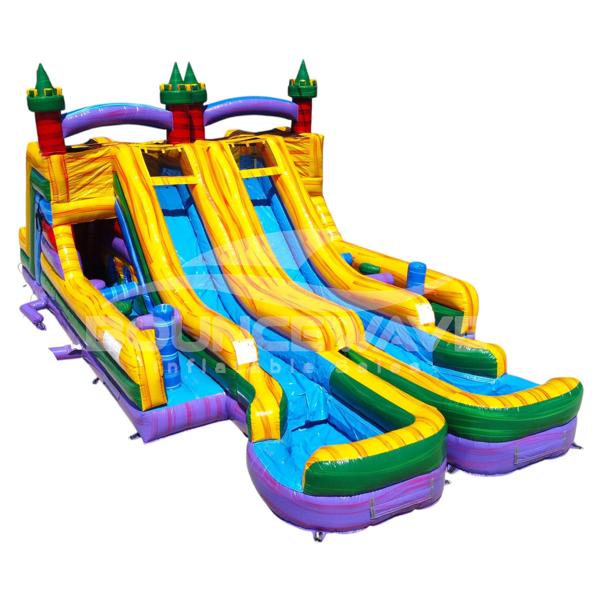 Euro Marble Double Dash Splash Inflatable Obstacle Course - BounceWave Inflatable Sales