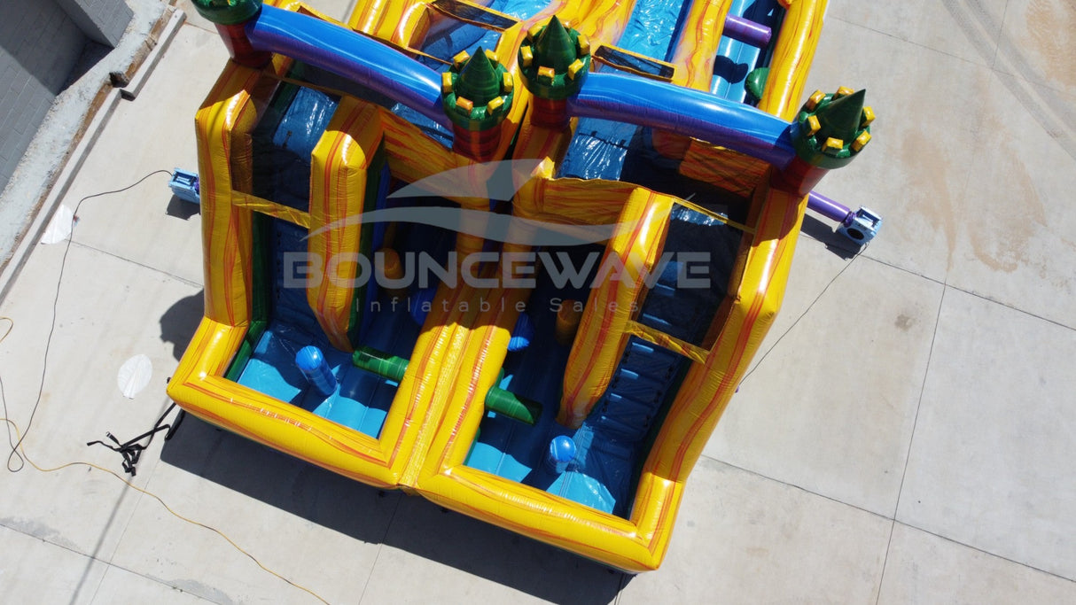 Euro Marble Double Dash Splash Inflatable Obstacle Course - BounceWave Inflatable Sales