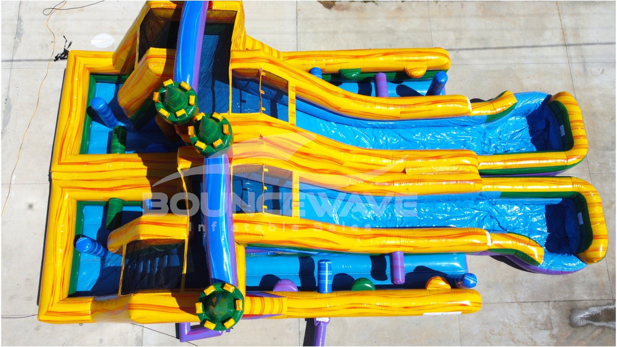 Euro Marble Double Dash Splash Inflatable Obstacle Course - BounceWave Inflatable Sales