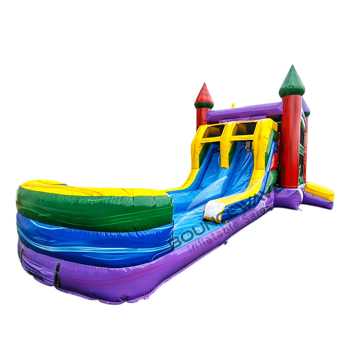 Euro Marble Splash & Save Bounce House with Dual Lane Slide (Wet/Dry) - BounceWave Inflatable Sales