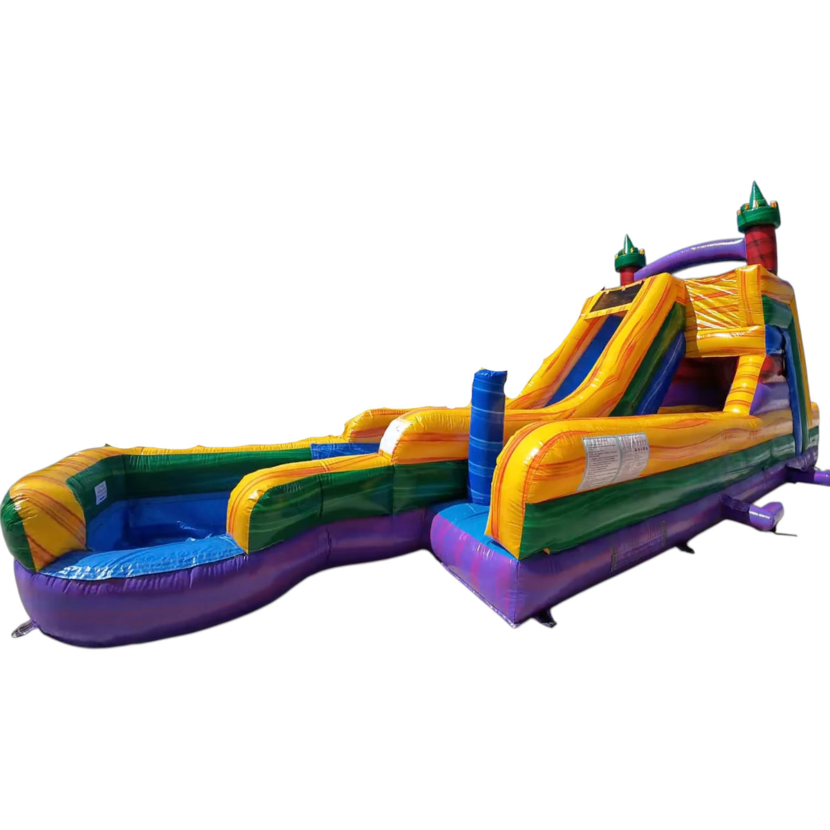 Euro Castle Single Dash Splash Inflatable Obstacle Course - Inflated Landing
