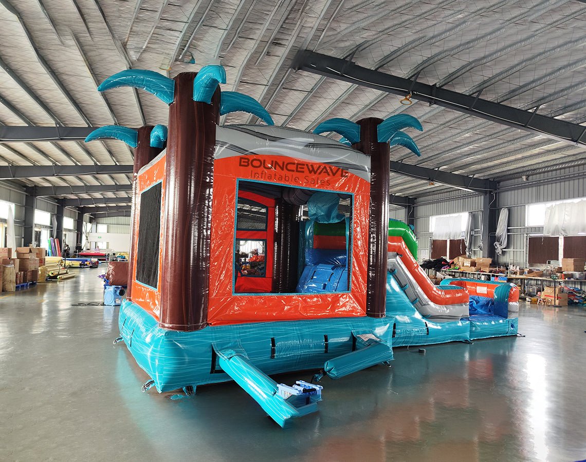 Fiji Falls Commercial Bounce House Combo with Slide (Wet/Dry) - BounceWave Inflatable Sales