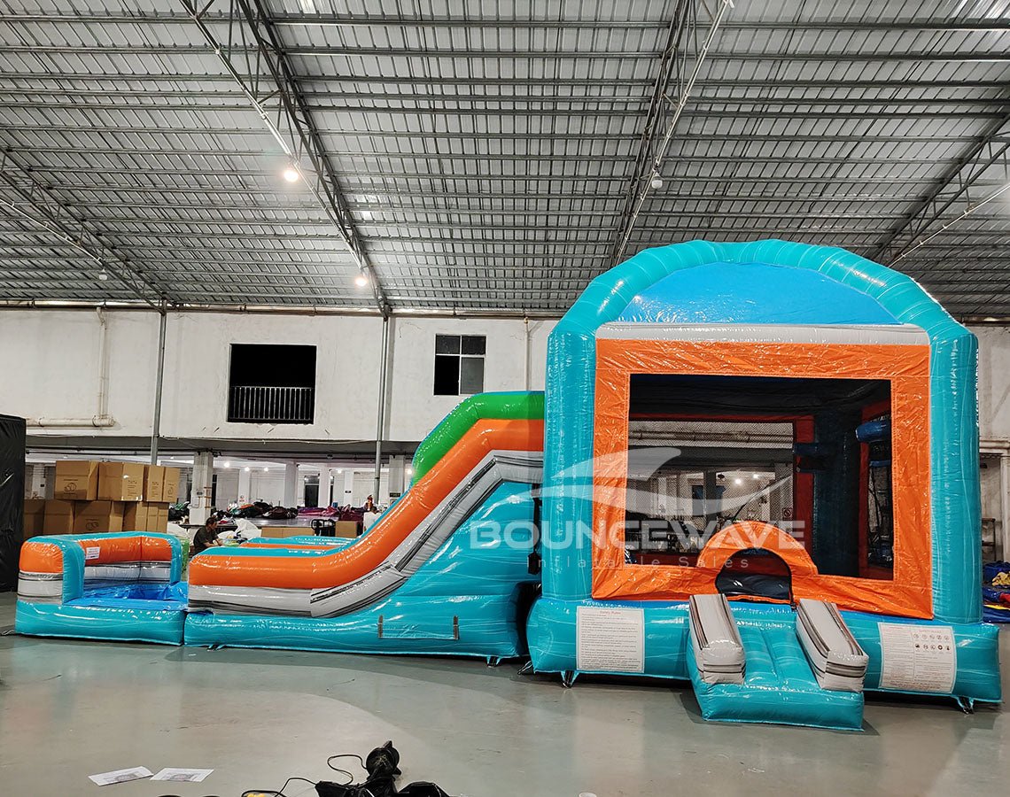 Fiji Falls Mega Dome Dual Lane Bounce House with Slide (Wet/Dry) - BounceWave Inflatable Sales