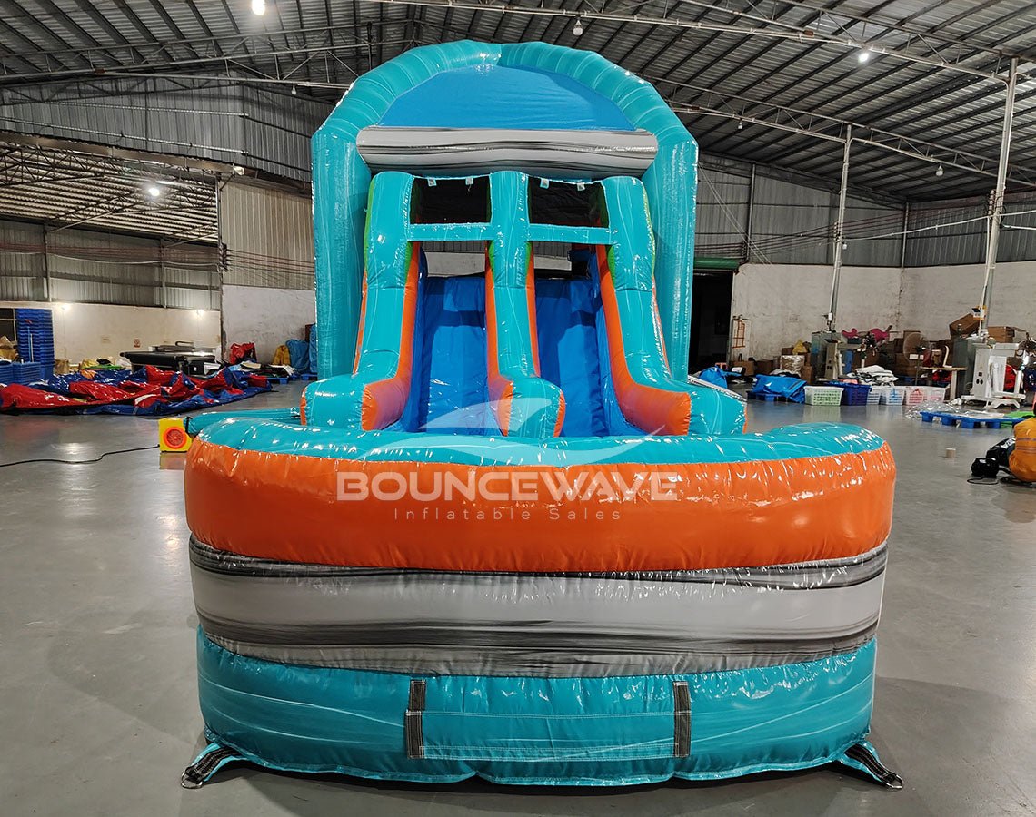 Fiji Falls Mega Dome Dual Lane Bounce House with Slide (Wet/Dry) - BounceWave Inflatable Sales