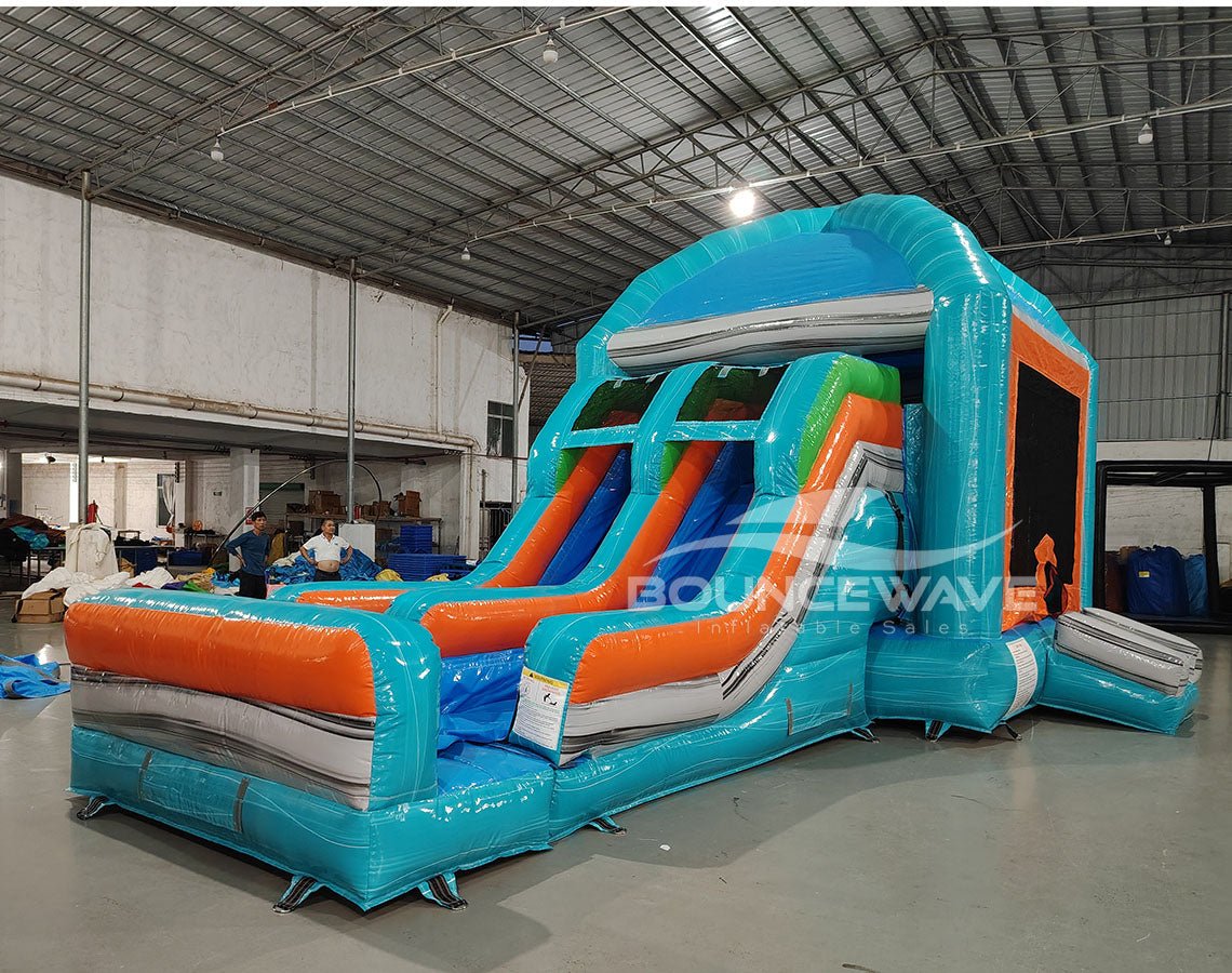 Fiji Falls Mega Dome Dual Lane Bounce House with Slide (Wet/Dry) - BounceWave Inflatable Sales