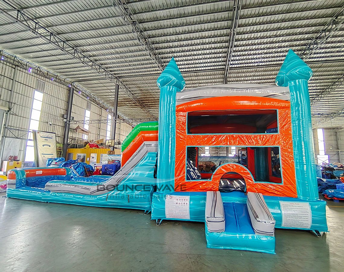 Fiji Falls Splash & Save Bounce House with Dual Lane Slide (Wet/Dry) - BounceWave Inflatable Sales