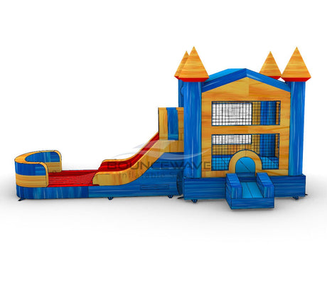 Fire & Ice PowerPlay Dual Lane Bounce House with Slide Combo - BounceWave Inflatable Sales