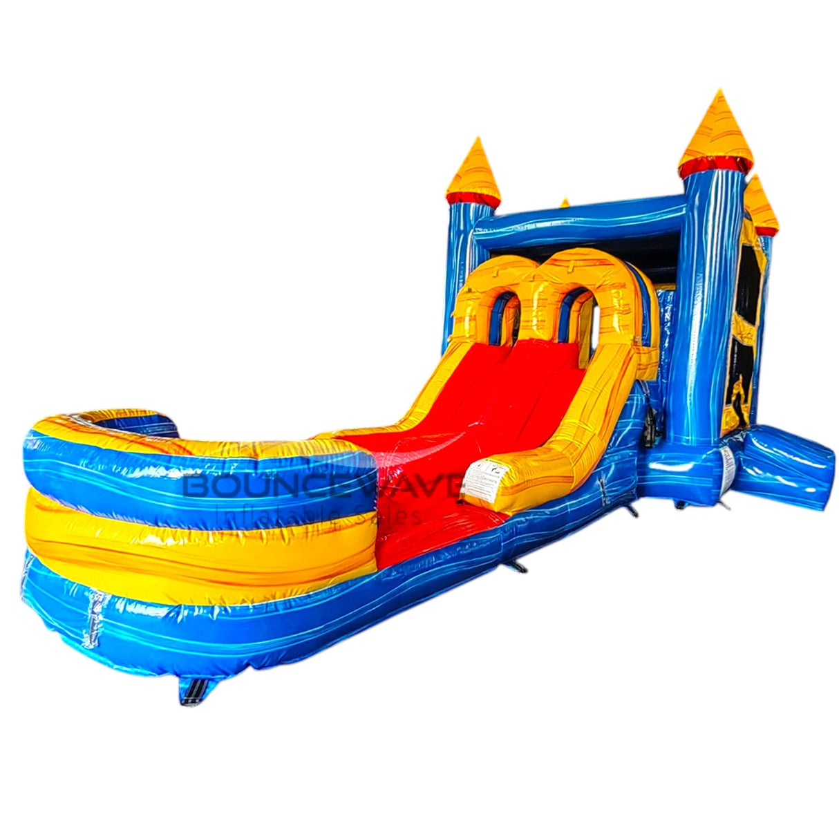 Fire & Ice PowerPlay Dual Lane Bounce House with Slide Combo - BounceWave Inflatable Sales