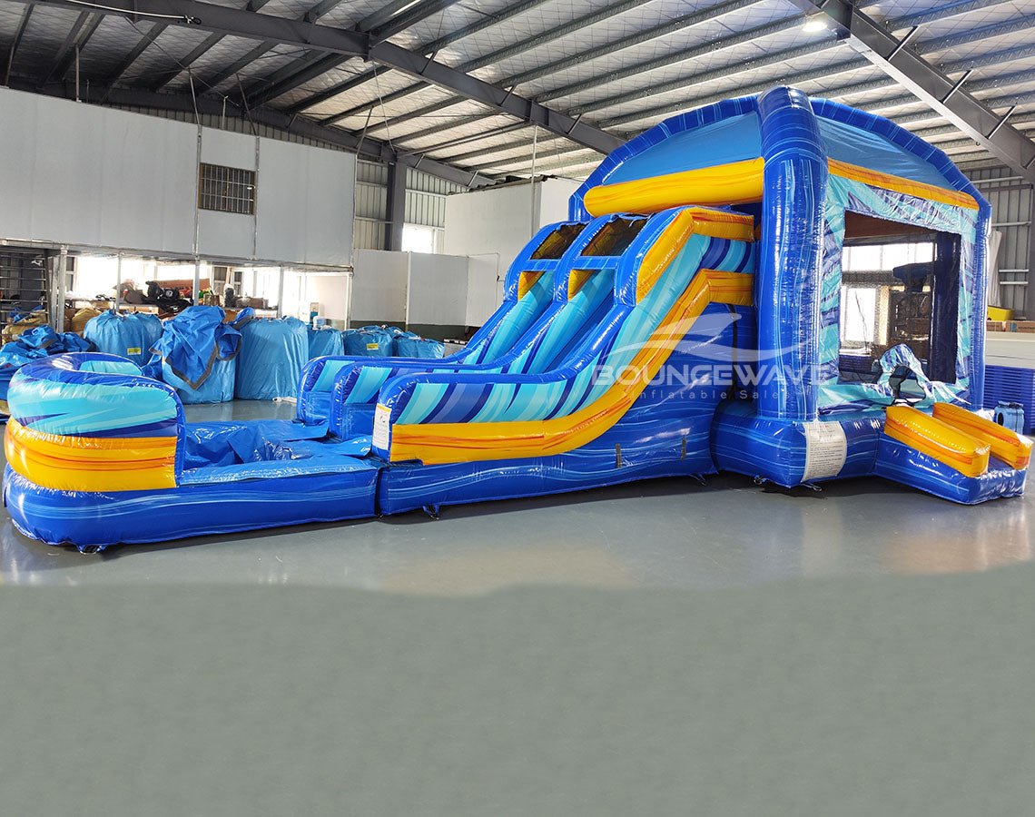 Flashpoint Mega Dome Dual Lane Bounce House with Slide (Wet/Dry) - BounceWave Inflatable Sales