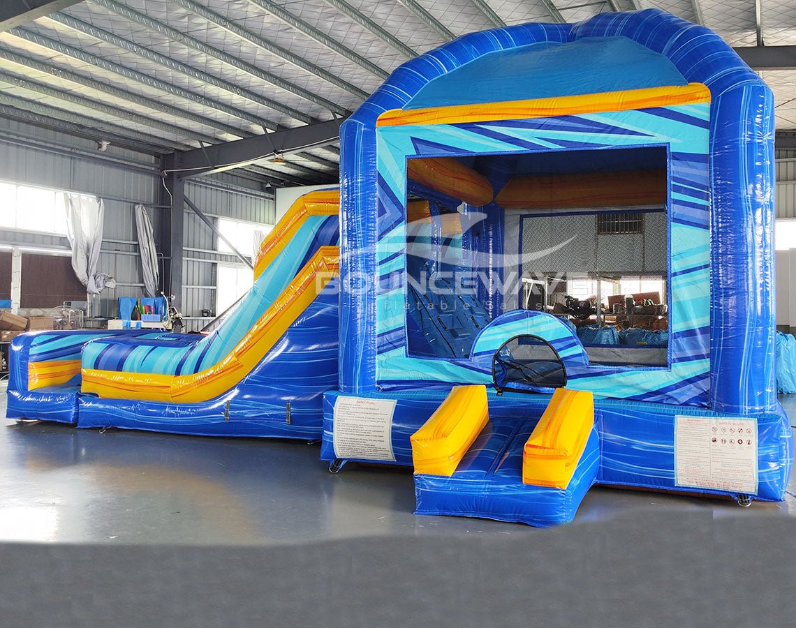 Flashpoint Mega Dome Dual Lane Bounce House with Slide (Wet/Dry) - BounceWave Inflatable Sales
