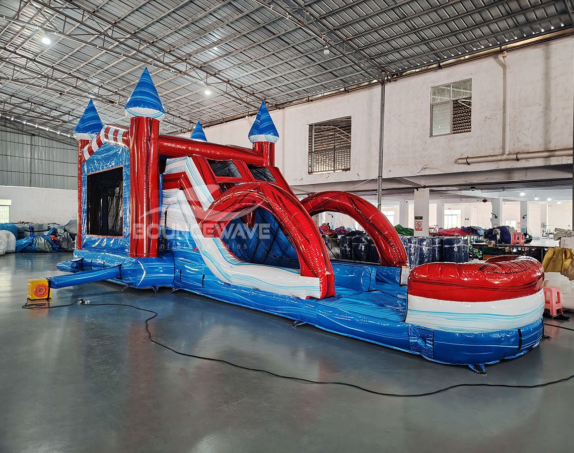 Freedom Fury Splash & Save Bounce House with Dual Lane Slide (Wet/Dry) - BounceWave Inflatable Sales