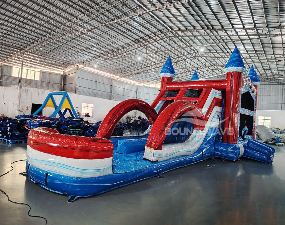 Freedom Fury Splash & Save Bounce House with Dual Lane Slide (Wet/Dry) - BounceWave Inflatable Sales