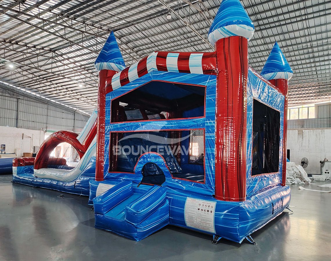 Freedom Fury Splash & Save Bounce House with Dual Lane Slide (Wet/Dry) - BounceWave Inflatable Sales