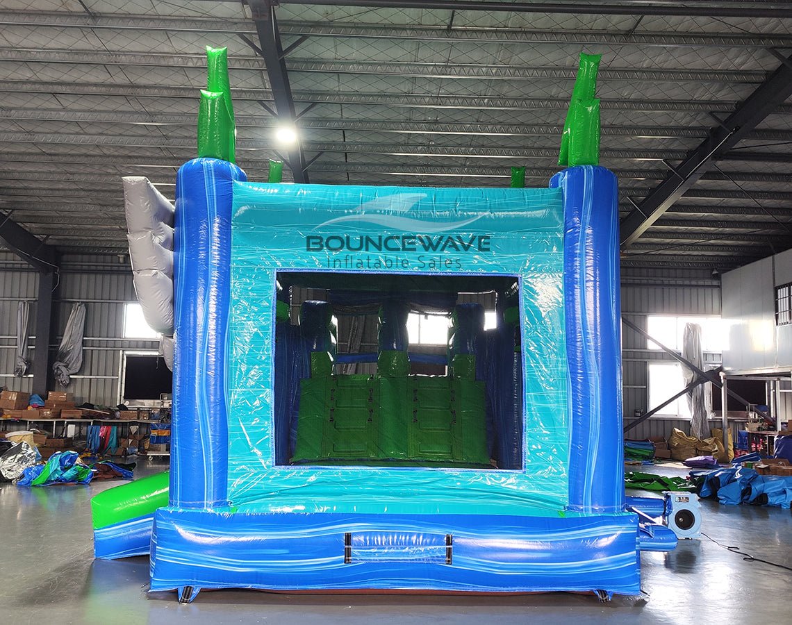 GameFly Dual Lane Bounce House with Slide Combo (Wet/Dry) - BounceWave Inflatable Sales