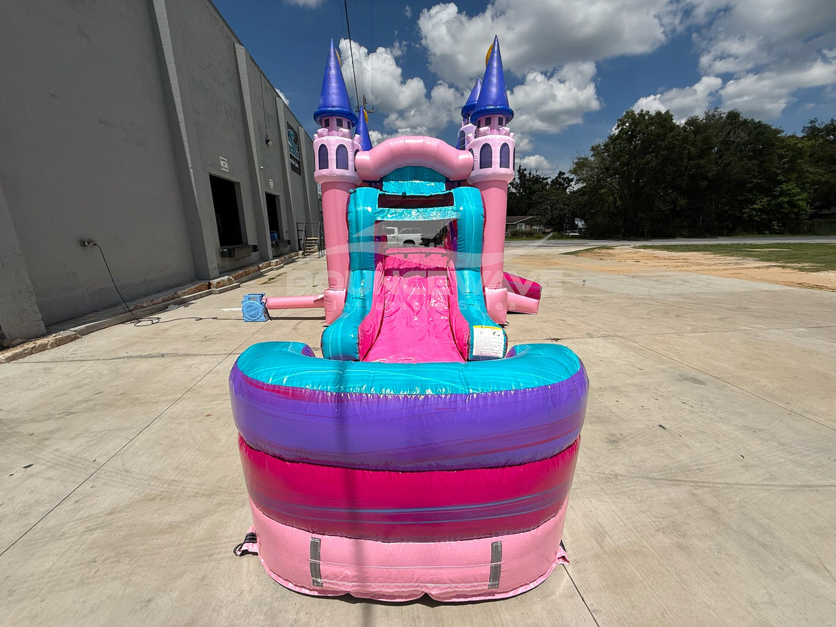 Glitter Grand Royal Castle Commercial Bounce House with Slide (Wet/Dry) - BounceWave Inflatable Sales