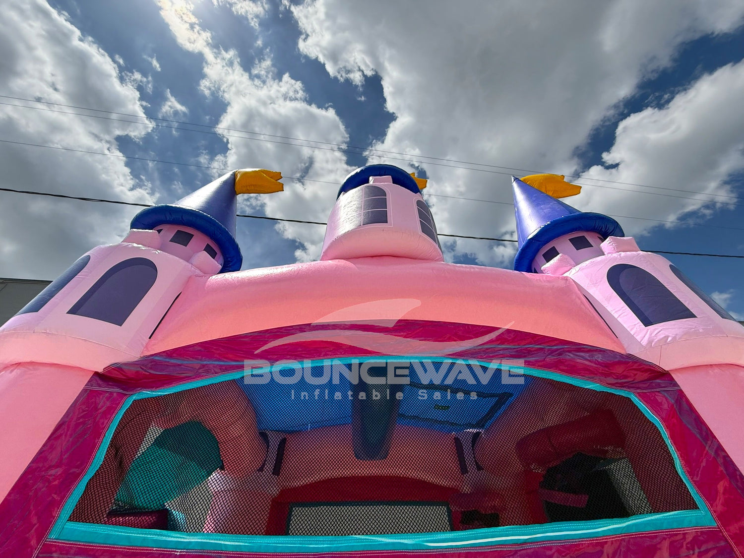 Glitter Grand Royal Castle Commercial Bounce House with Slide (Wet/Dry) - BounceWave Inflatable Sales