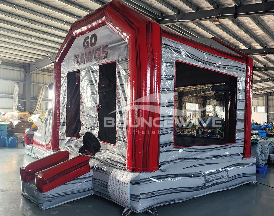 Go Dawgs Dual Lane Bounce House with Slide (Wet/Dry) - BounceWave Inflatable Sales