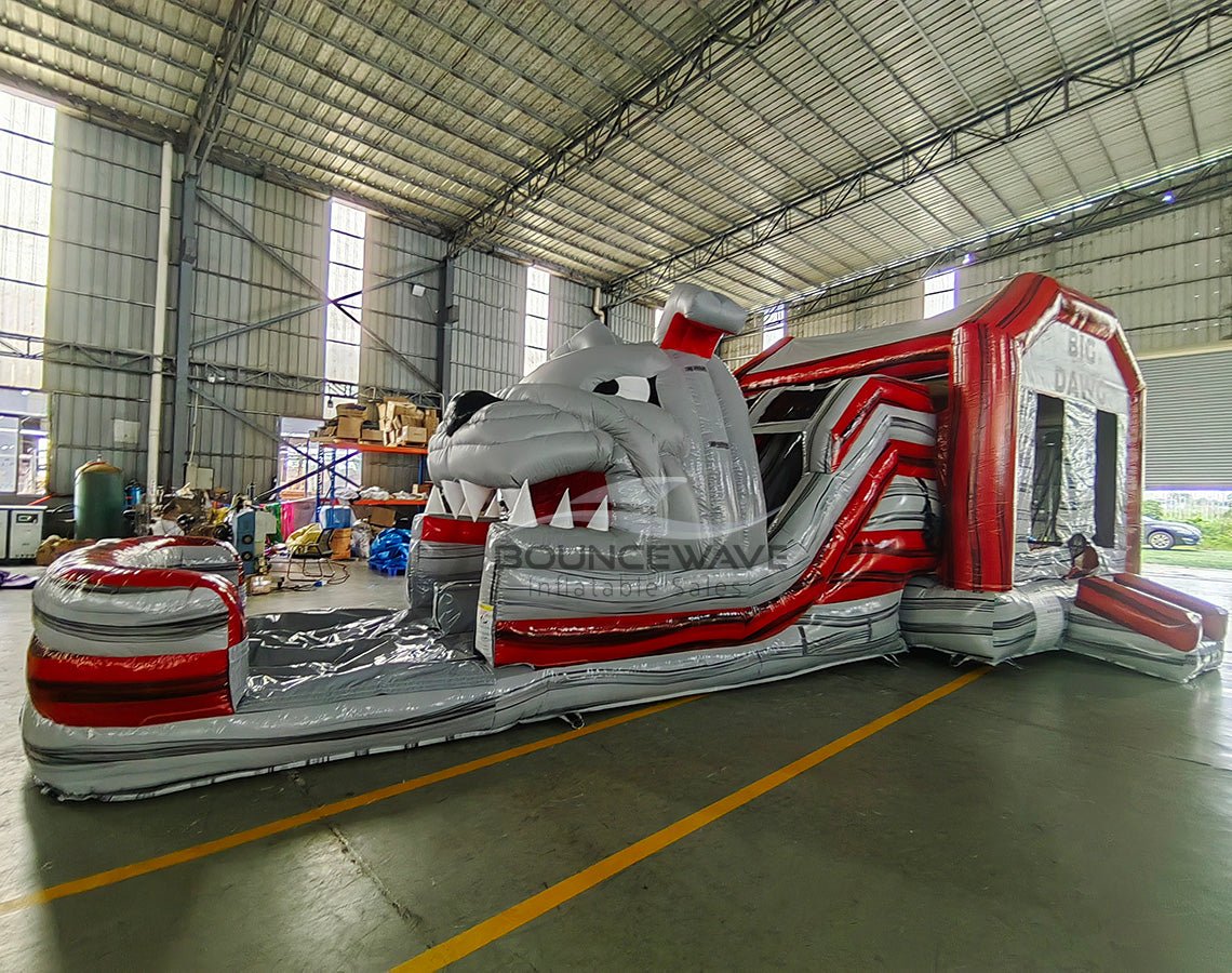 Go Dawgs Dual Lane Bounce House with Slide (Wet/Dry) - BounceWave Inflatable Sales