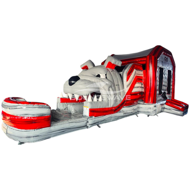 Go Dawgs Dual Lane Bounce House with Slide (Wet/Dry) - BounceWave Inflatable Sales