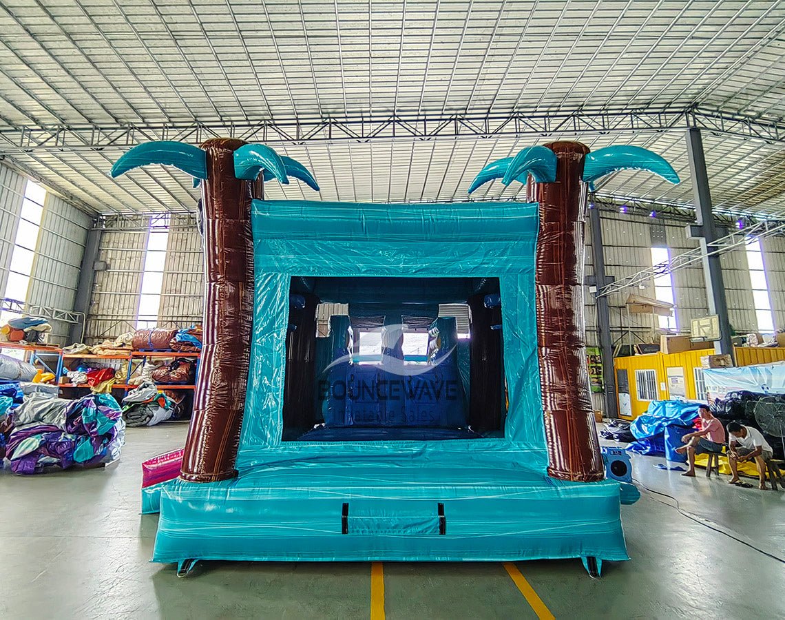 Island Flow Dual Lane Commercial Inflatable Combo (Wet/Dry) - BounceWave Inflatable Sales