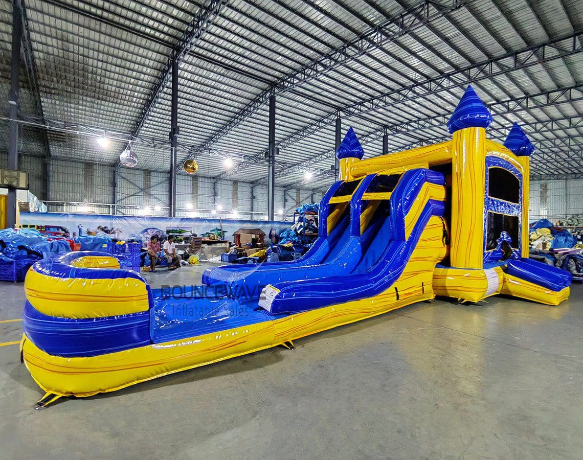 Lava Falls Splash & Save Dual Lane Inflatable Combo (Wet/Dry) - BounceWave Inflatable Sales