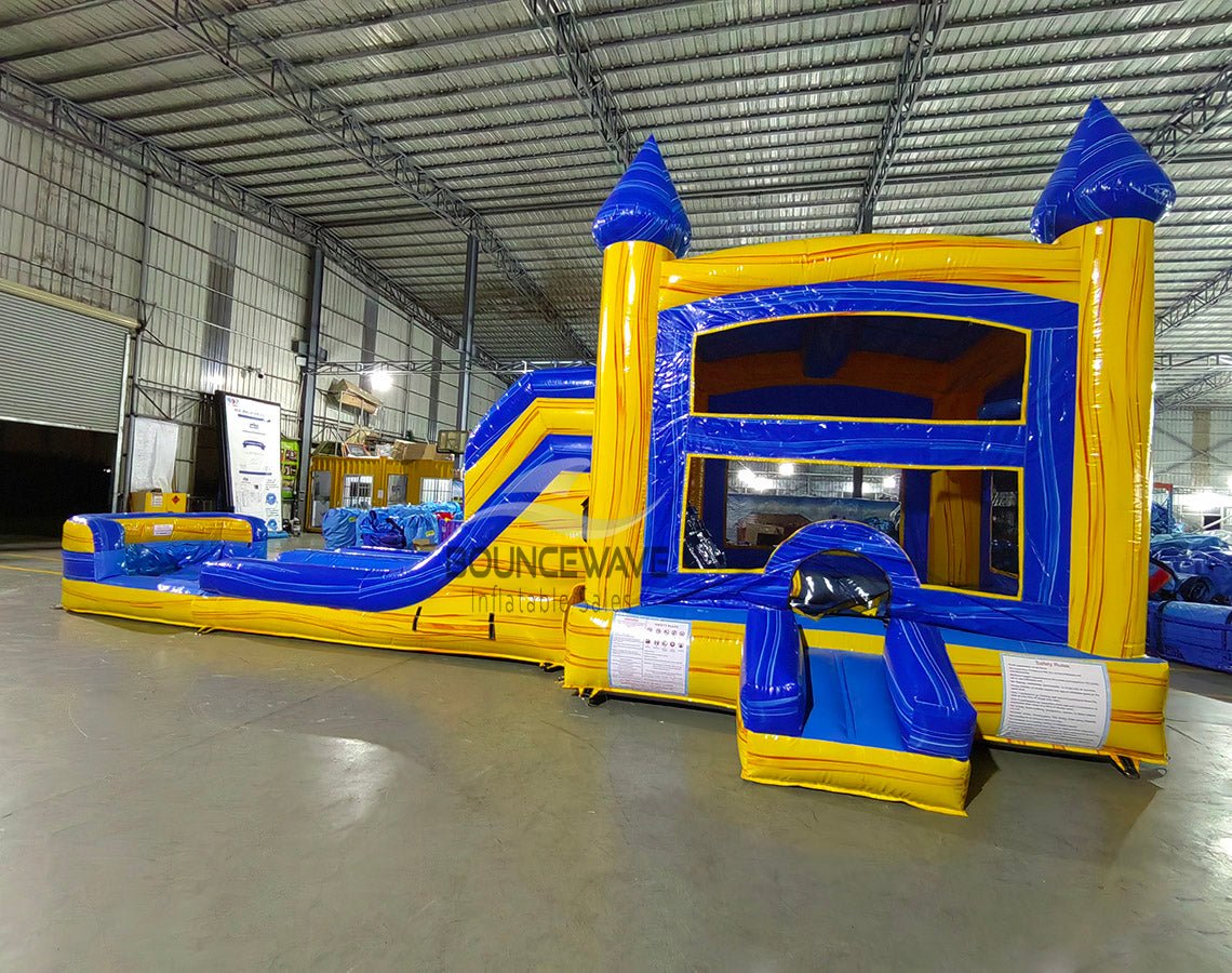 Lava Falls Splash & Save Dual Lane Inflatable Combo (Wet/Dry) - BounceWave Inflatable Sales